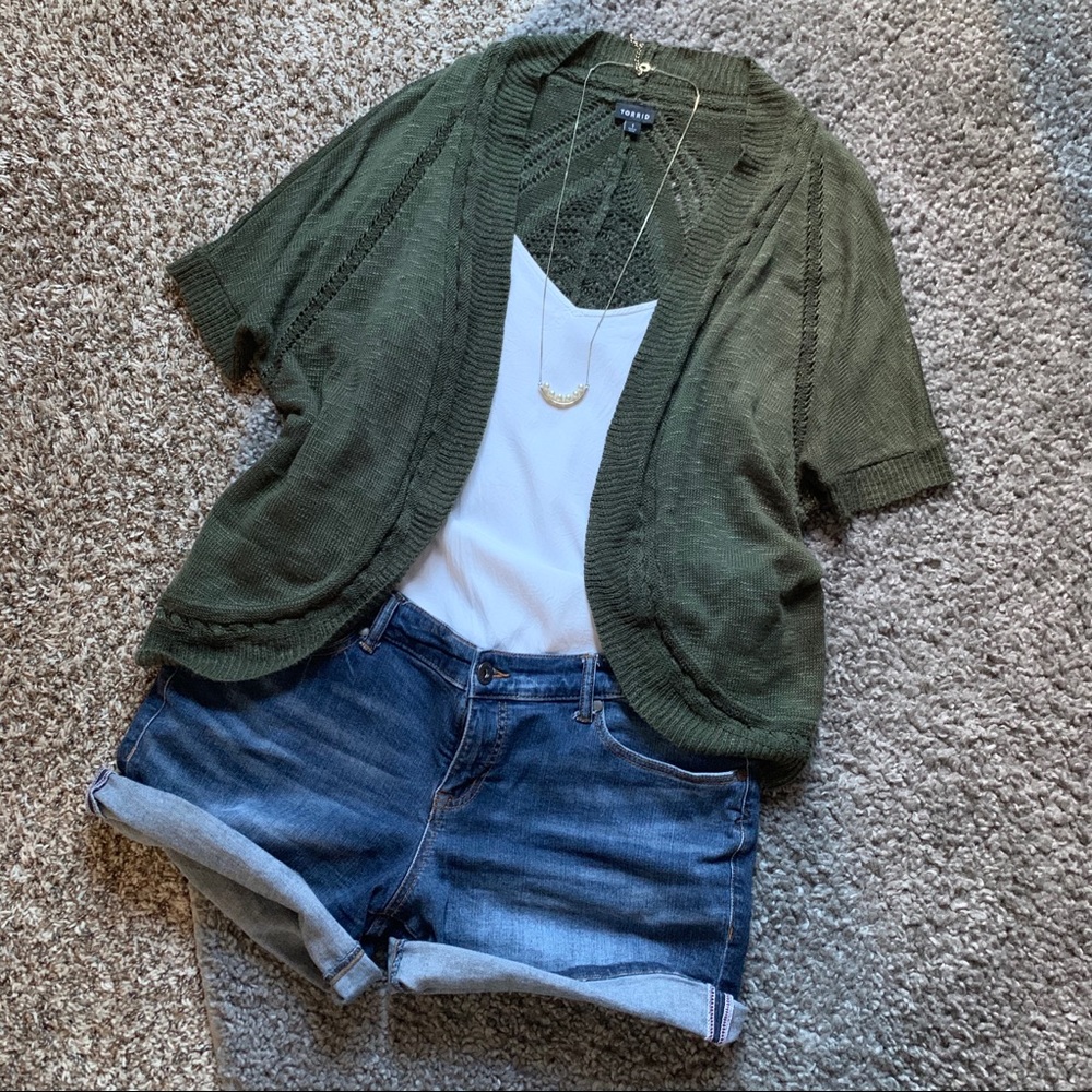 Torrid Green Cocoon Cardigan